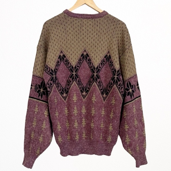 Vintage 80s Eclectic Grandpa Graphic Sweater SZ M - Picture 6 of 7